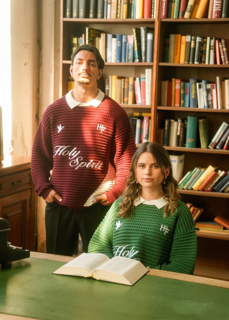 "HOLY SPIRIT" KNITTED SWEATER - BORDEAUX – Bild 6