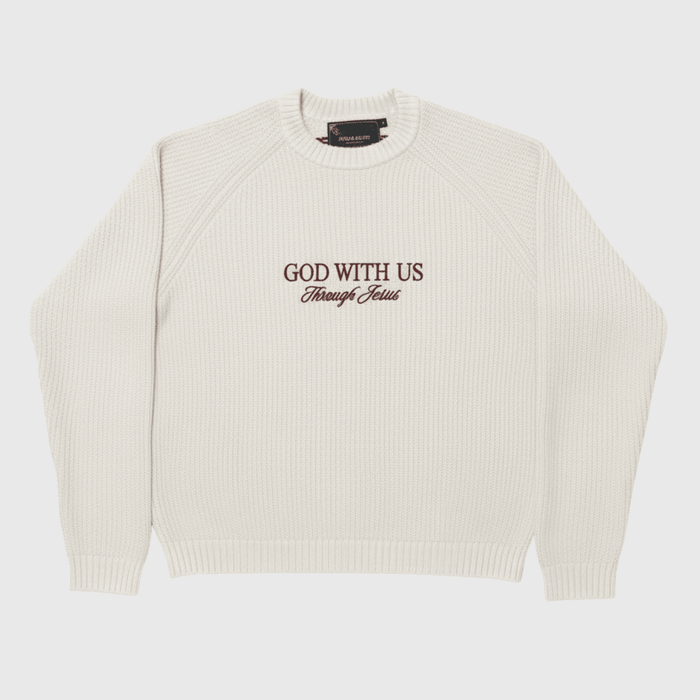 "GOD WITH US" SWEATER - OFF WHITE