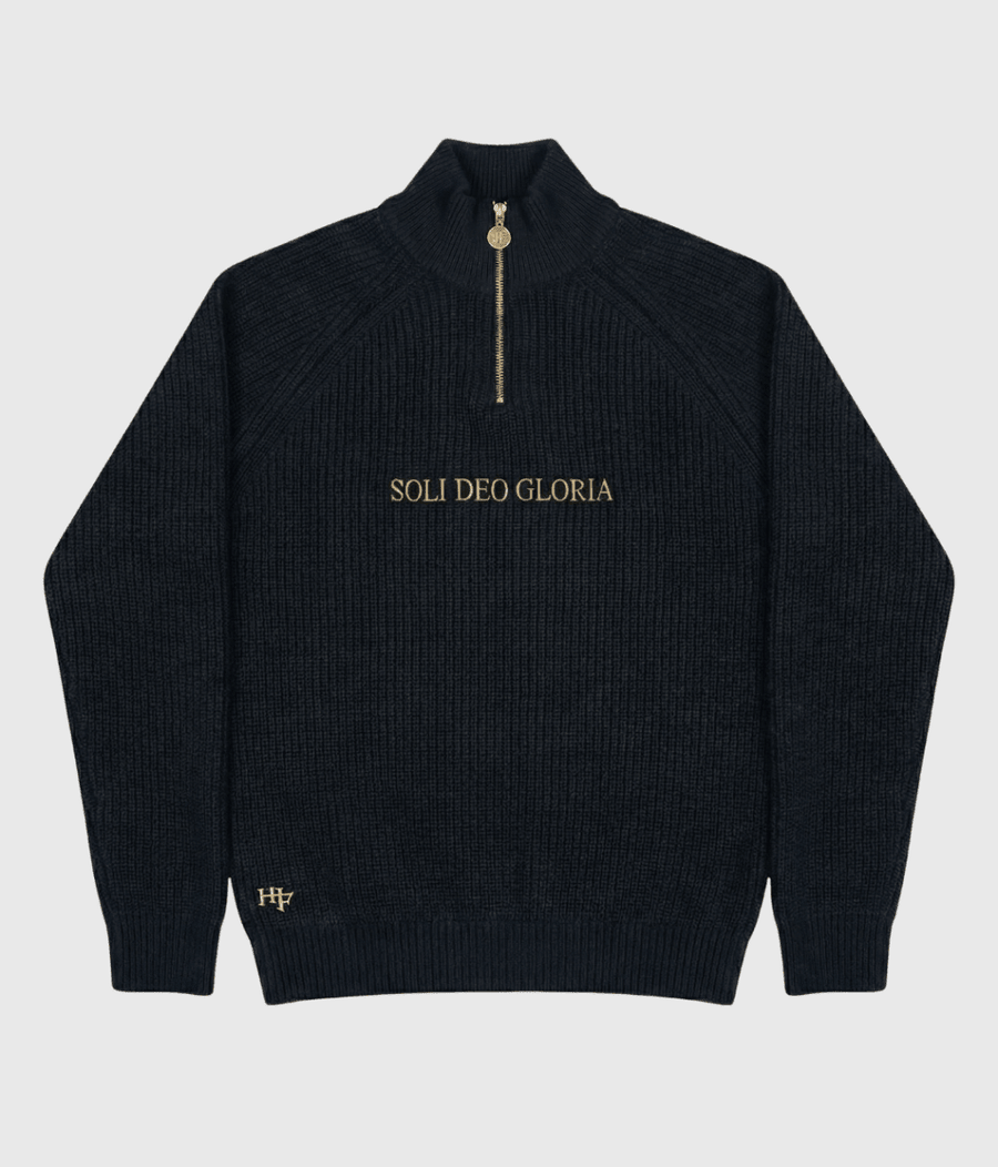 "SOLI DEO GLORIA" QUARTER ZIP - NAVY BLUE – Bild 1